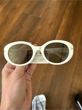 Tom Ford White Oval Sunglasses with Dark Lenses Brand New in Box